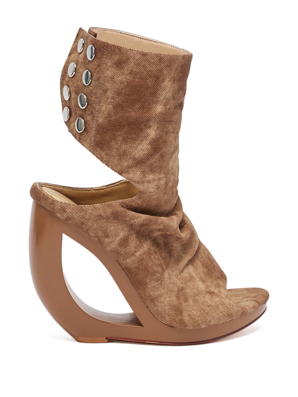 Women’s Sculpted Cutout Heel Bootie in Tan